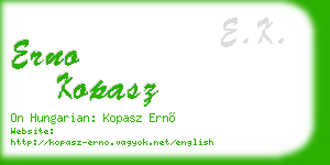 erno kopasz business card