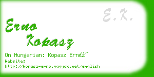 erno kopasz business card